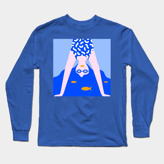 Head in the sea Long Sleeve T-Shirt by Salty Siren Studios